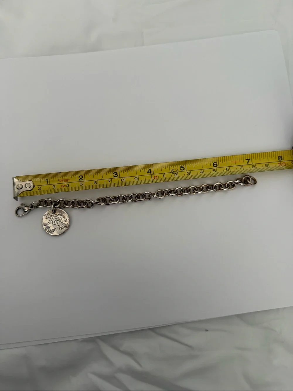 Tiffany & Co. Silver Round Tag Charm Bracelet - Picture 2 of 5